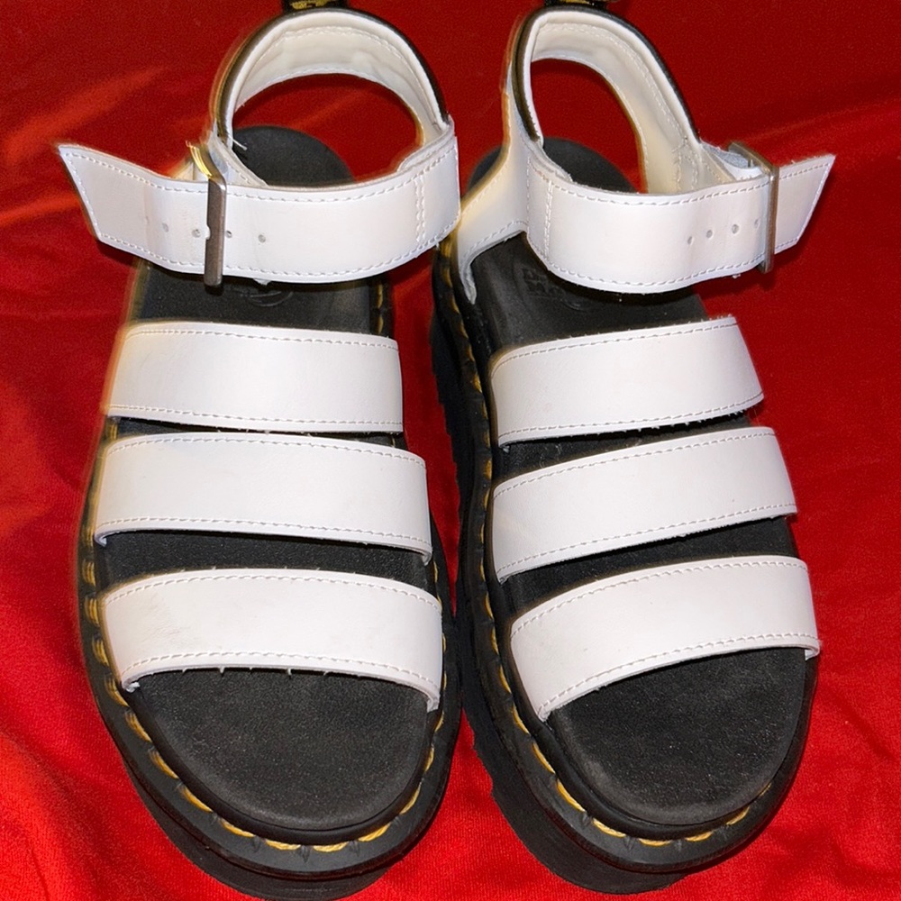 Dr Martens White Platform Sandals - Picture 1 of 3